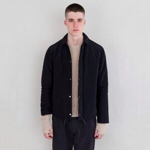 Folk Wadded Pebble Jacket Japanese Nylon Snap Zip Front Black Men’s XS